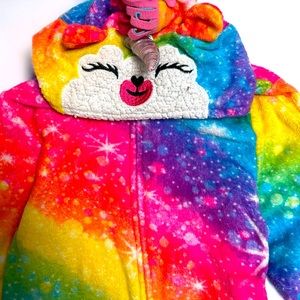 Rainbow Unicorn Fleece Onesie Girls 14/16